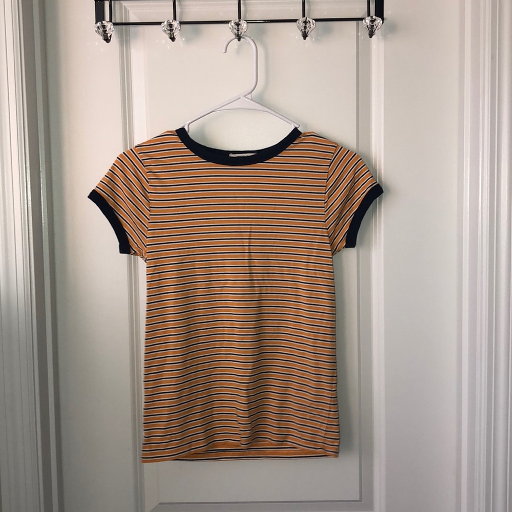 Yellow and Navy Striped T-Shirt